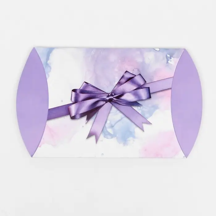 Коробка складная, подушка, «Фиолетовый бант» 19×14×4 см Коробка складная, подушка, «Фиолетовый бант» 19×14×4 см