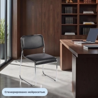 Стул BN_TQ_Стул Echair-802 VP к/з черный,без подл., хром