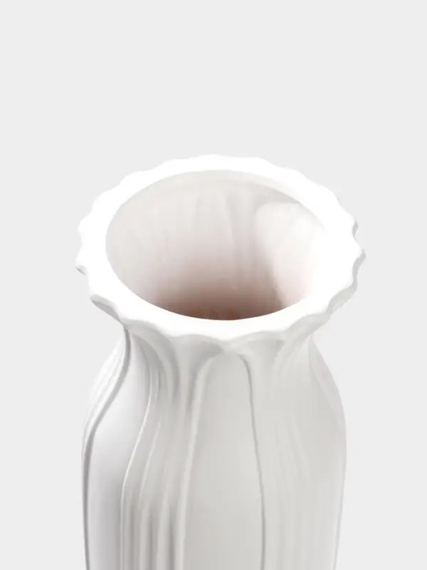 Ваза напольная керамика "Боливар" 61х15 см, белый