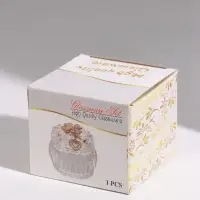 Шкатулка стеклянная, &laquo;Золотой лебедь&raquo;, 7.5&times;7.5&times;9.2 см