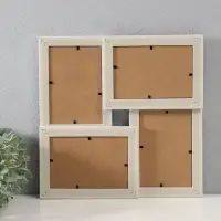 Фоторамка - коллаж на 4 фото 10&times;15 см &laquo;Аврора&raquo;, белая, 31.5&times;31.5 см