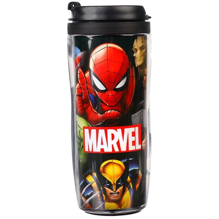 Термостакан детский со вставкой, 350 мл &laquo;Супер-мен&raquo;, Человек-паук