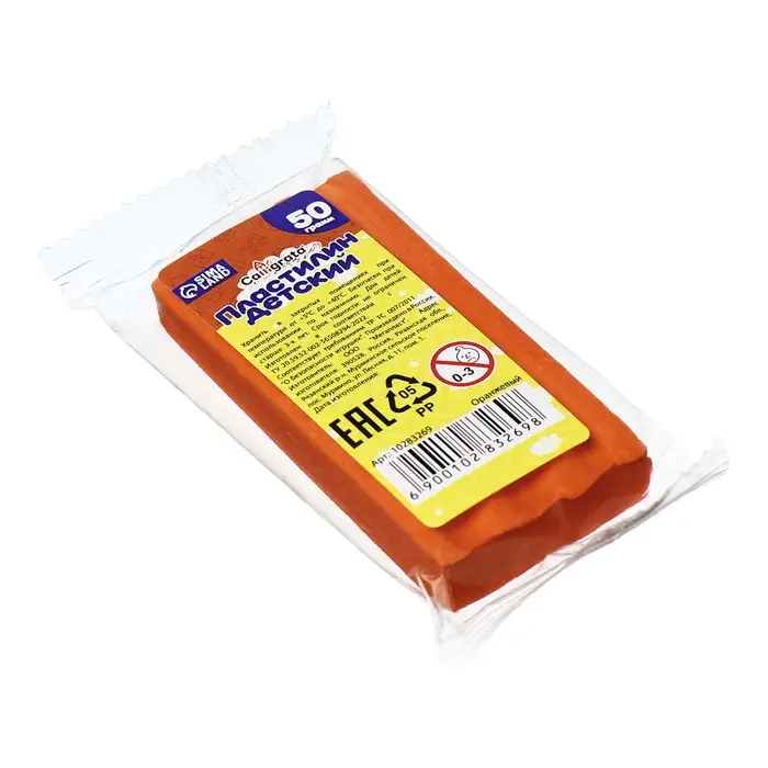 Пластилин 50г Calligrata, оранжевый Пластилин 50г Calligrata, оранжевый