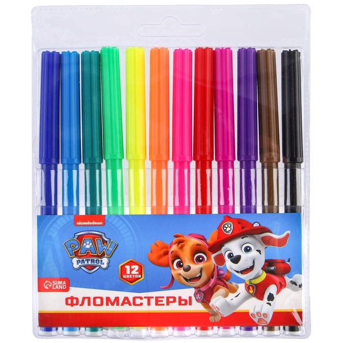 Фломастеры, 12 цветов, Paw Patrol Фломастеры, 12 цветов, Paw Patrol