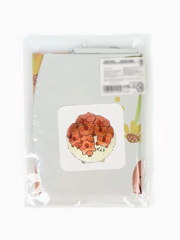 Воздушный шар фольгированный 18" круг "Капибары с апельсинами" набор 5 штук