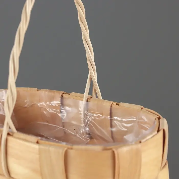 Корзина плетёная для хранения, 17&times;10&times;9 см, ручка h=9.5 см, секвойя