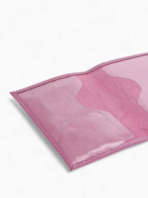 Обложка для паспорта, натуральная кожа, тиснение фольгой, сиреневая