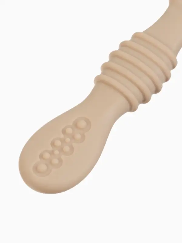 Ложка детская для прикорма, силикон, набор 2 шт., бежевый M&B