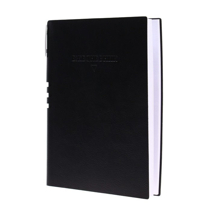 Ежедневник недатированный A5  Ежедневник недатированный A5 "Классика", обложка ПВХ, с ручкой, 140 листов, МИКС