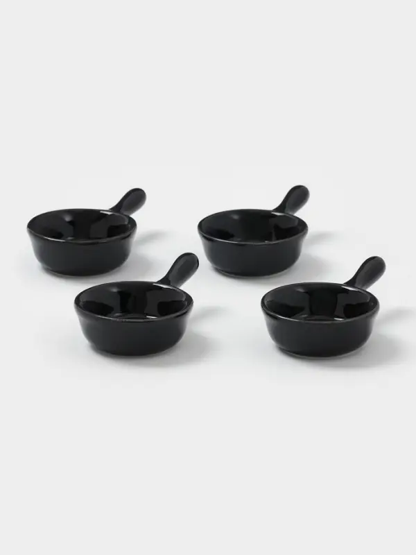 Набор соусников с ручкой Набор соусников с ручкой "Классика", 4 шт 10х6х2,5 см, цвет черный
