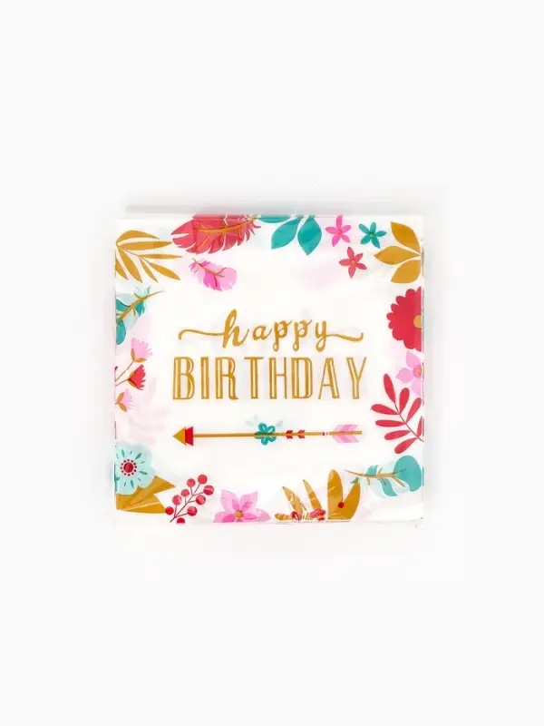 Салфетки бумажные &laquo;Happy birthday&raquo;, 33&times;33 см, 20 шт.