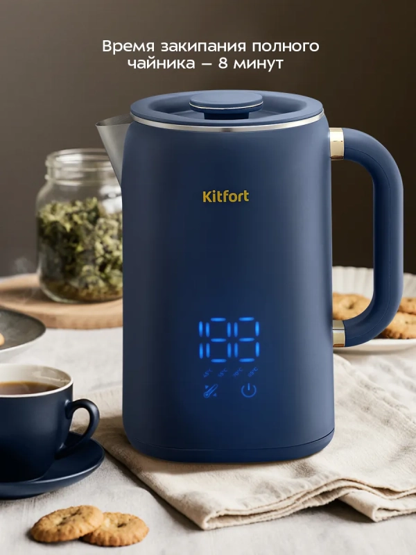Чайник электрический металлический КТ-6749 - 1.5 л Чайник электрический металлический КТ-6749 - 1.5 л