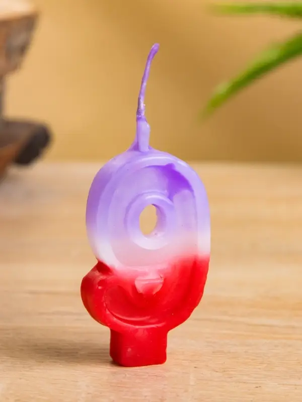 Свеча цифра "9" 8х3,75х1 см