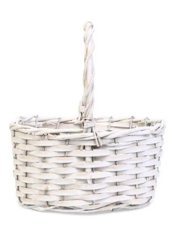 Корзина плетеная ИВА 22х16х12 см, ПЛЕТ ручка h=13 см белый