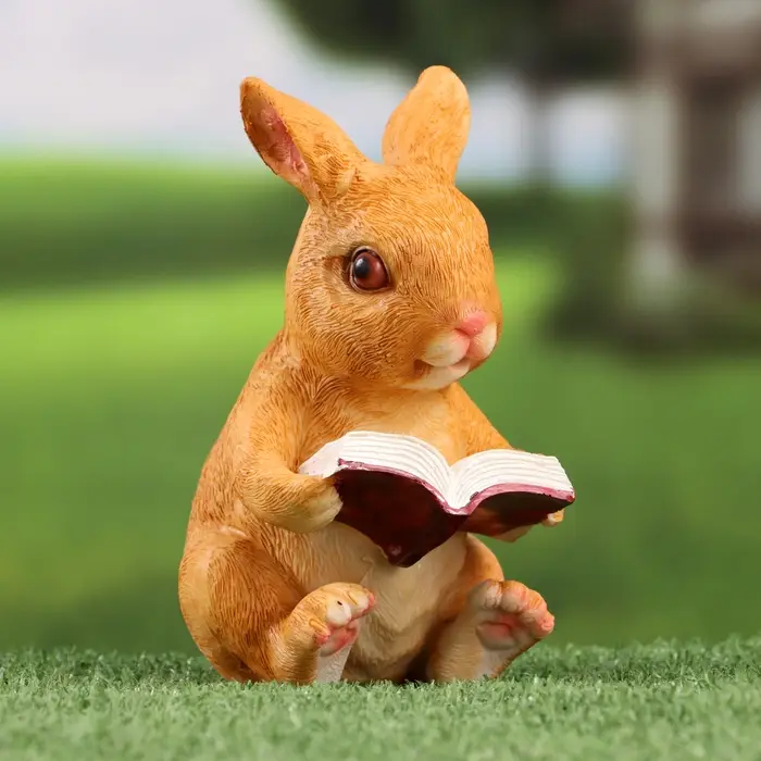 Фигурка полистоун TAKE IT EASY «Зайка читает книжку», 10×8×15 см