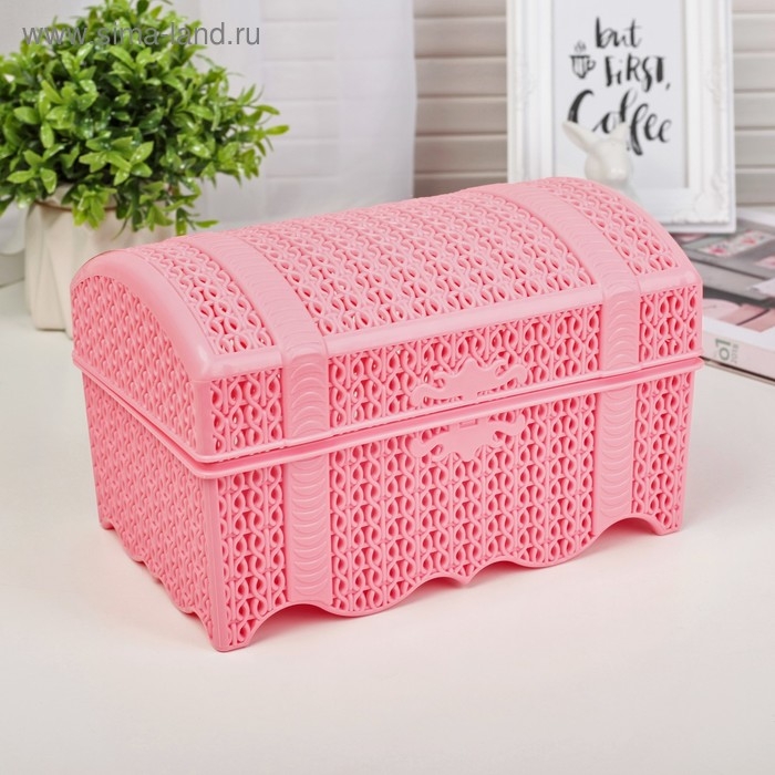 Контейнер для хранения с крышкой «Вязание», 24×14×14 см, цвет МИКС Контейнер для хранения с крышкой «Вязание», 24×14×14 см, цвет МИКС