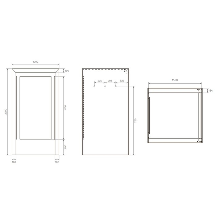 Примерочная 1200х1168х2200, Белый матовый
