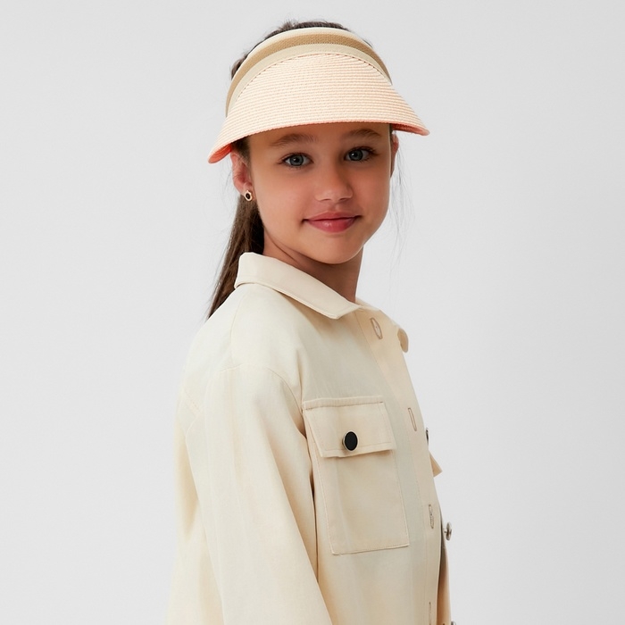 Козырёк плетёный для девочки MINAKU цвет розовый, р-р 50-52