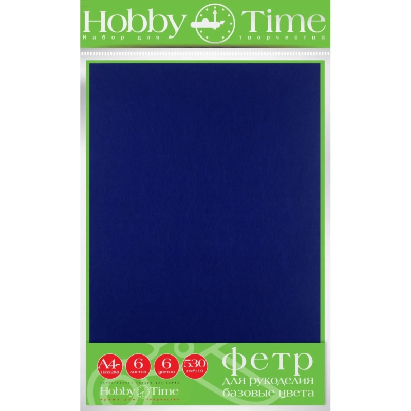 Набор Фетра для рукоделия,4мм,530 г/м.кв.,базовые цвета 5 л.5 цв,11-405-235