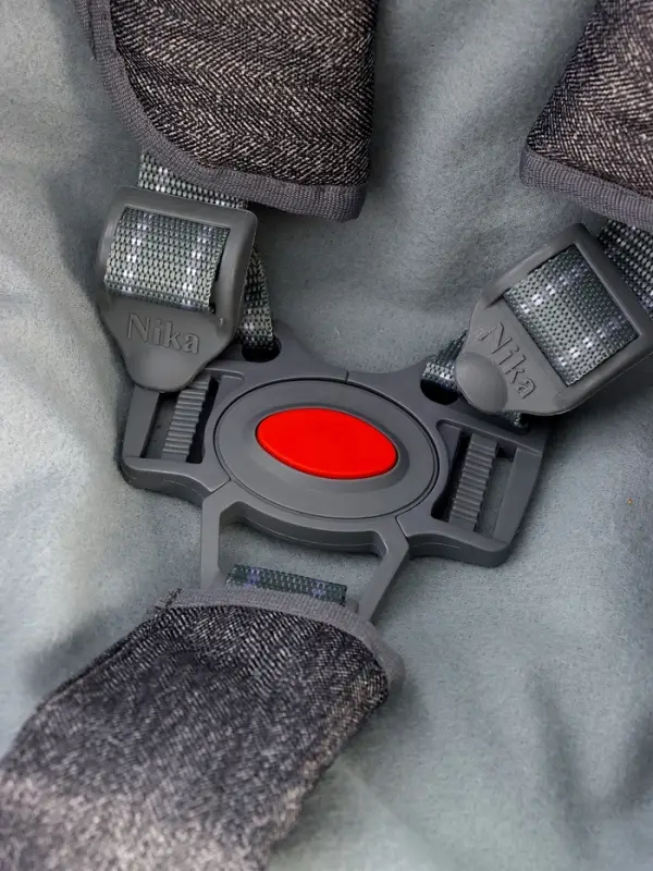 Санки - коляска Nika Kids &laquo;Наши детки 6&raquo;, чехол для ног, муфта, сумка, принт с ламой, серый