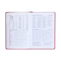 Ежедневник недатированный A5, 140 л, клетка, кожзам, на резинке, черный срез, Красный