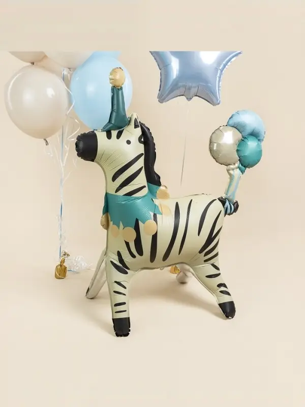 Воздушный шар фольгированный 3D 43" &laquo;Цирк. Зебра в колпачке&raquo;, только под воздух