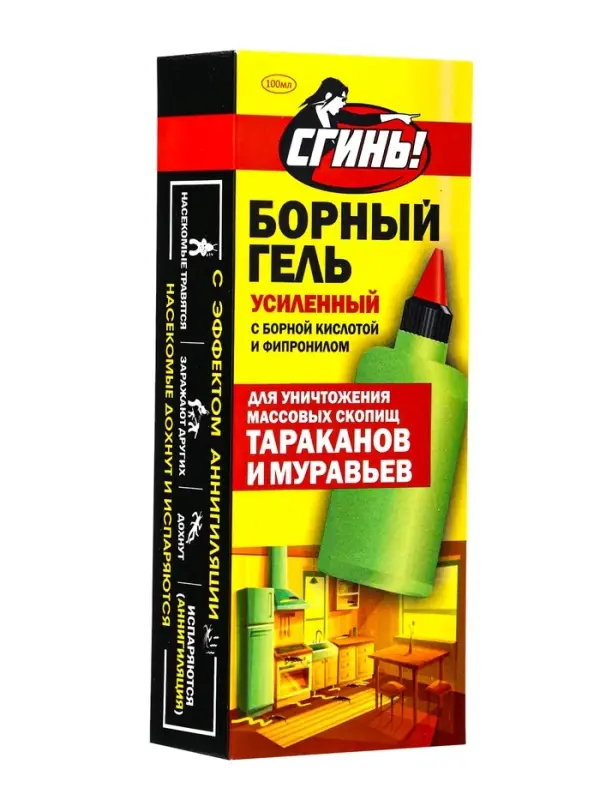 Средство от тараканов Дохлокс &laquo;Сгинь&raquo; №76, гель, борный, усиленный, флакон, 100 мл