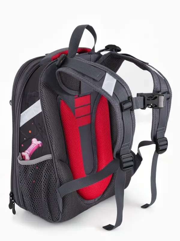 Рюкзак школьный для девочки &laquo;Щенок&raquo;, Stavia, эргономичная спинка, 30&times;16&times;38 см, серый