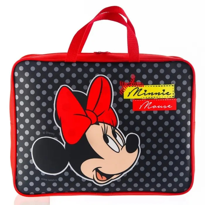 Папка с ручками А4, 35х27 см, текстиль, Минни Маус
