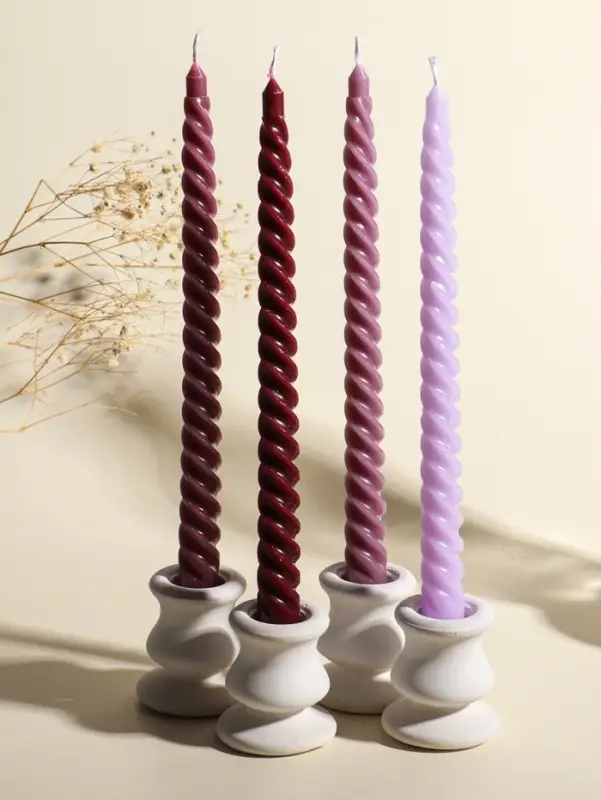 Набор свечей витых, 2х25 см, 4 шт, палитра бордового 25,5х8,8х2,4 см Набор свечей витых, 2х25 см, 4 шт, палитра бордового 25,5х8,8х2,4 см