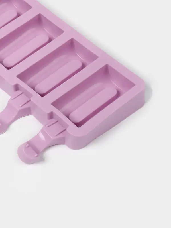 Форма для мороженого Доляна &laquo;Эскимо&raquo;, силикон, 19.5&times;11 см, 4 ячейки (6.8&times;3.5 см), белая