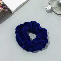 Резинка для волос «Орбита», джемма бархат, 10 см, синяя