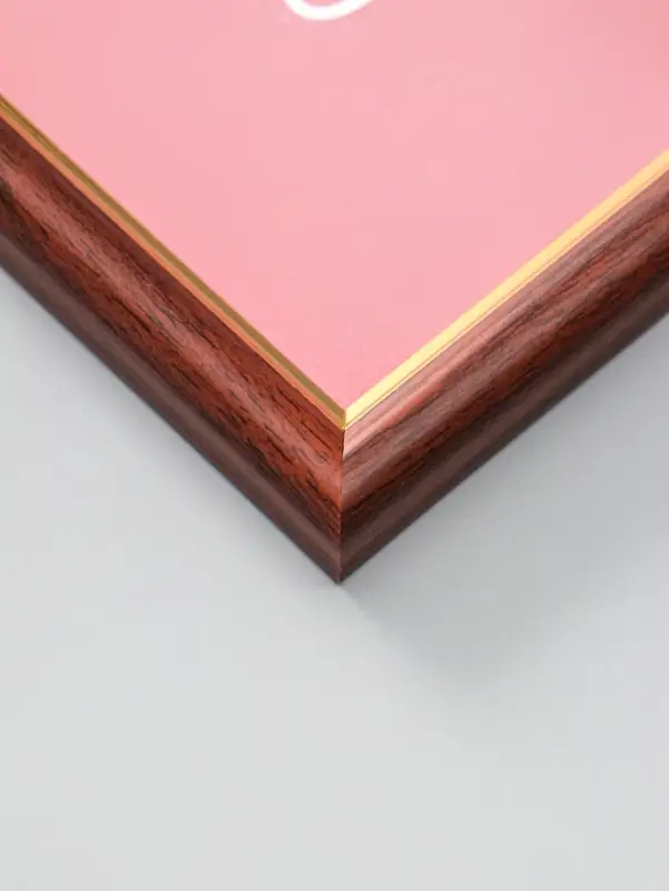 Фоторамка для фото 30х40 см "Oframe", пластик, бук с золотом, (пластиковый экран)