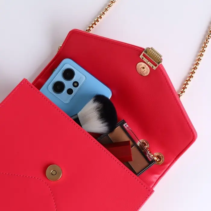 Сумка женская мессенджер на магните, 20&times;6&times;13 см, розовая