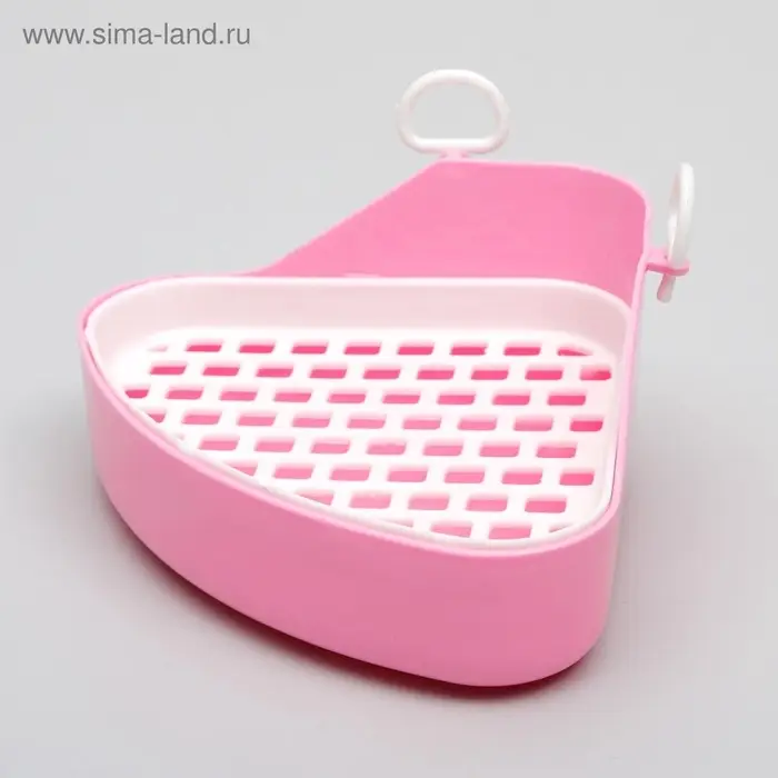 Туалет для кроликов и хорьков, 18.5&times;18 см, угловой, пластик, цвет МИКС