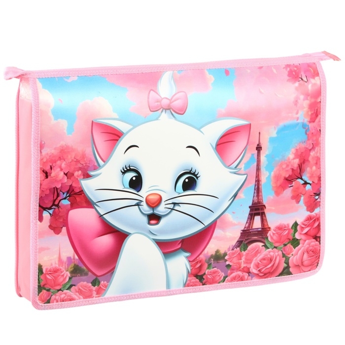 Папка д/тетрадей А4 молния сверху пластик ПМ-А4-29, Кошечка Мари Папка д/тетрадей А4 молния сверху пластик ПМ-А4-29, Кошечка Мари