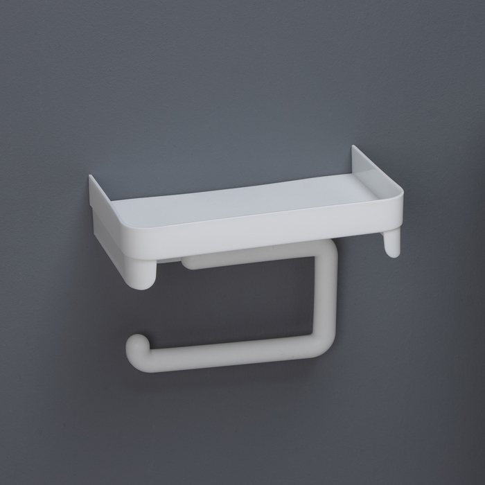 Держатель для туалетной бумаги с полочкой, цвет белый Держатель для туалетной бумаги с полочкой, цвет белый