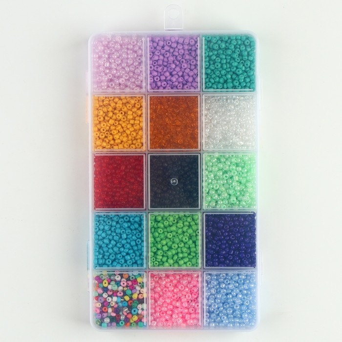 Набор для создания украшений, 15 цветов, размер 1 штуки: 3 мм., леска, ножницы Набор для создания украшений, 15 цветов, размер 1 штуки: 3 мм., леска, ножницы