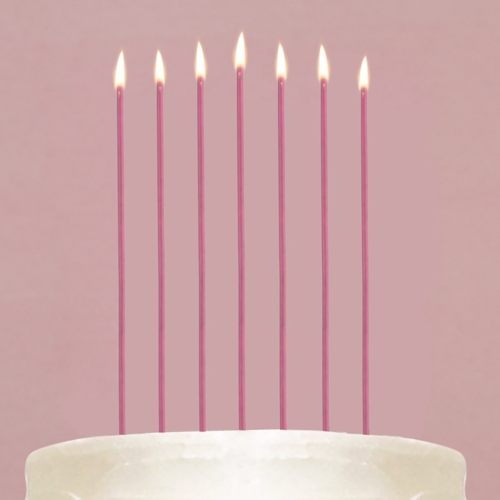 Свечи для торта незадуваемые, розовые, 24 шт., 16,8 х 0,3 см Свечи для торта незадуваемые, розовые, 24 шт., 16,8 х 0,3 см