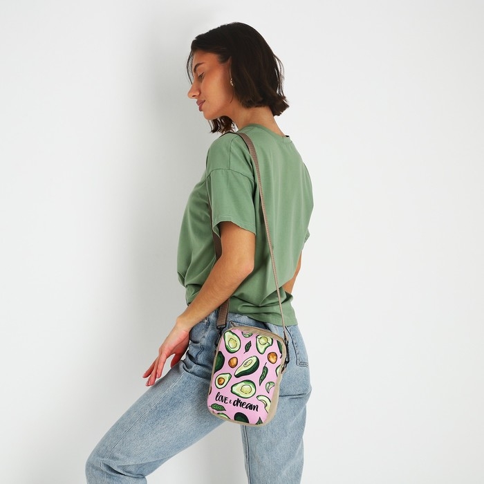 Сумка «Авокадо», отдел на молнии, цвет розовый