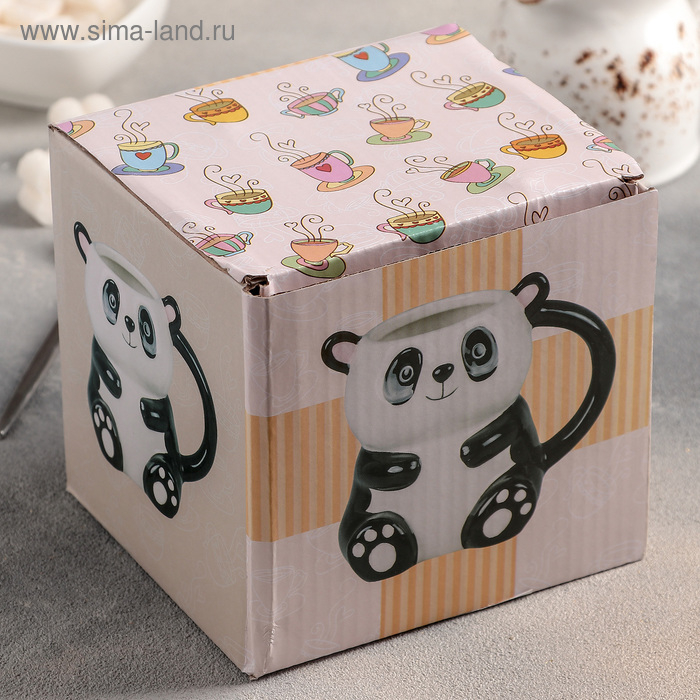 Кружка керамическая «Панда», 480 мл, цвет белый и чёрный Кружка керамическая «Панда», 480 мл, цвет белый и чёрный