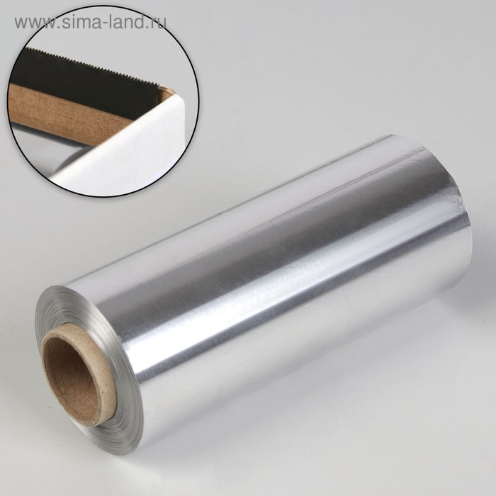 Фольга парикмахерская, с отрезным ножом, плотность 16 мкм, 100 м Фольга парикмахерская, с отрезным ножом, плотность 16 мкм, 100 м