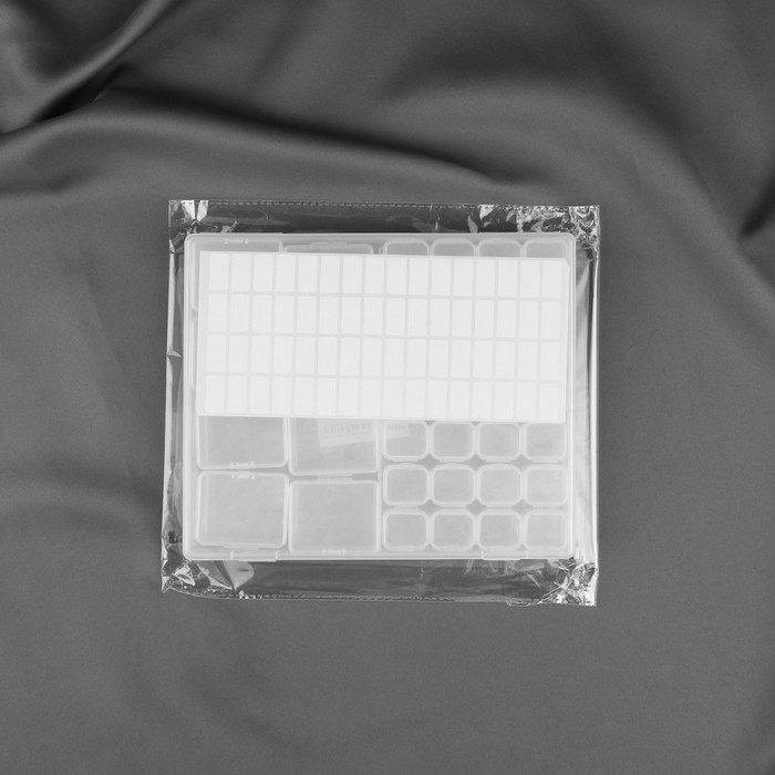 Набор контейнеров для рукоделия, 8 шт, 4,5 × 3,6 × 2 см, 7 органайзеров по 4 отделения, с наклейками, в контейнере, 21 × 17 × 2,8 см Набор контейнеров для рукоделия, 8 шт, 4,5 × 3,6 × 2 см, 7 органайзеров по 4 отделения, с наклейками, в контейнере, 21 × 17 × 2,8 см