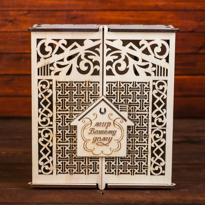 Ключница дерево Ключница дерево "Домик. Мир вашему дому" 18х20,5х6 см