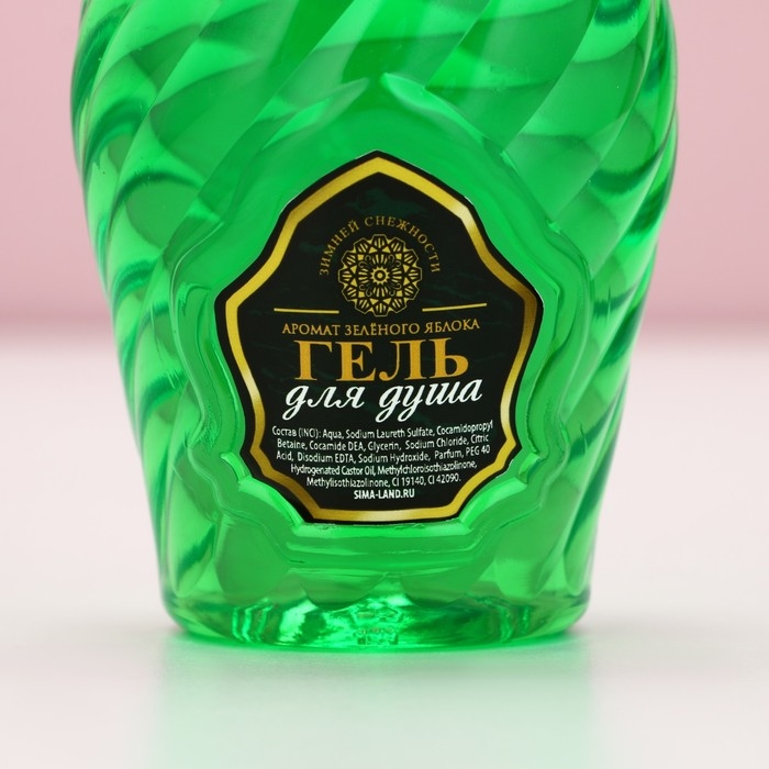 Гель для душа во флаконе мондоро «Богатства и успеха в Новом Году», 250 мл, аромат зеленого яблока, ЧИСТОЕ СЧАСТЬЕ