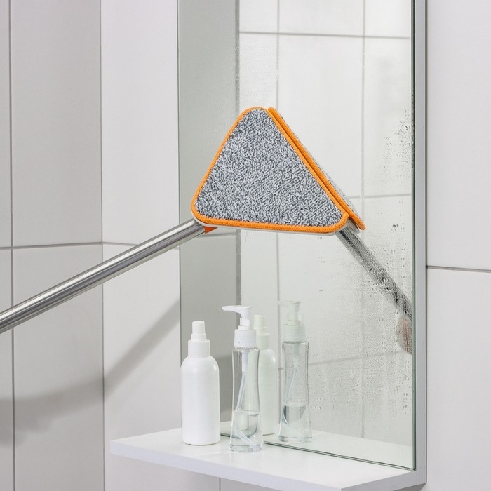 Окномойка фигурная Raccoon, стальная ручка, 2 секции, 102 см, насадка из микрофибры 20×15 см Окномойка фигурная Raccoon, стальная ручка, 2 секции, 102 см, насадка из микрофибры 20×15 см