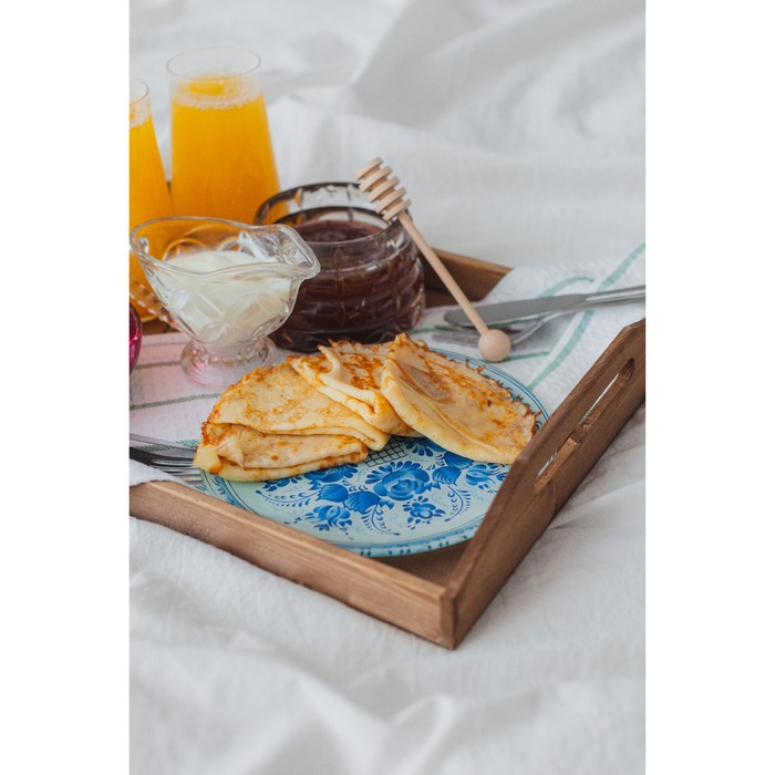 Поднос деревянный с декором, 40×30×7,5 см, сосна Поднос деревянный с декором, 40×30×7,5 см, сосна