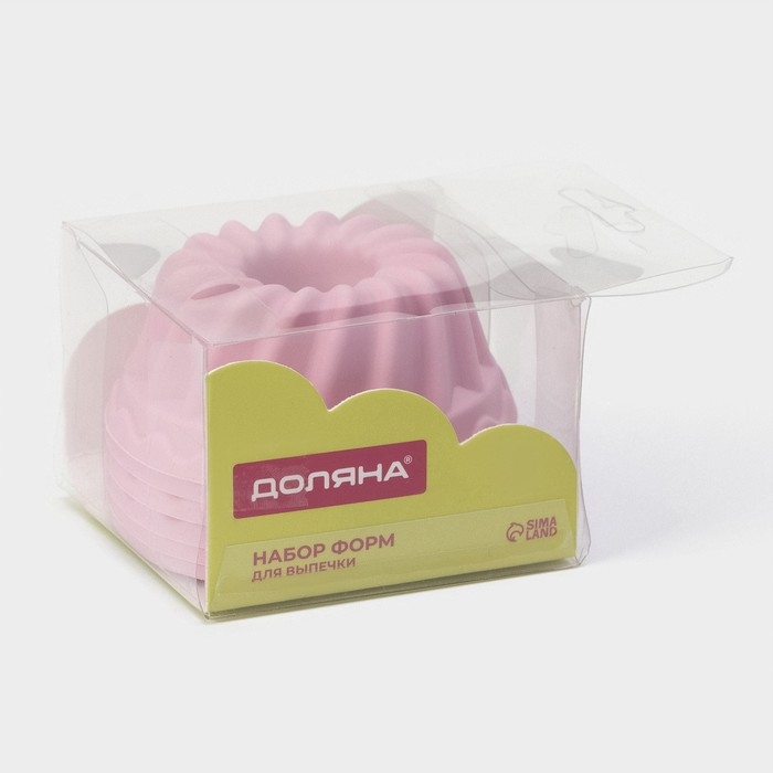 Набор форм для выпечки Доляна «Пальчики оближешь», силикон, 6 шт, 7×3 см, цвет розовый Набор форм для выпечки Доляна «Пальчики оближешь», силикон, 6 шт, 7×3 см, цвет розовый