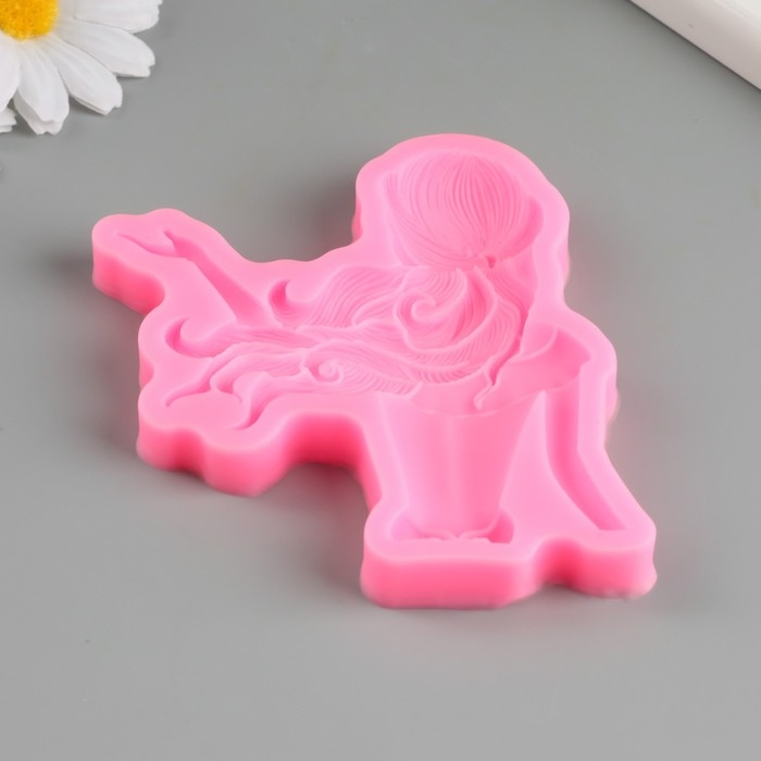 Молд силикон Молд силикон "Девушка с развевающимися волосами" 10,3х8,7х1,2 см