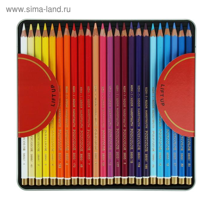 Карандаши художественные PolyColor 3826, 48 цветов, мягкие, в металлическом пенале Карандаши художественные PolyColor 3826, 48 цветов, мягкие, в металлическом пенале